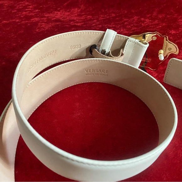 Versace White Belt with Gold La Medusa Buckle NWT (retail $550) - Picture 5 of 7